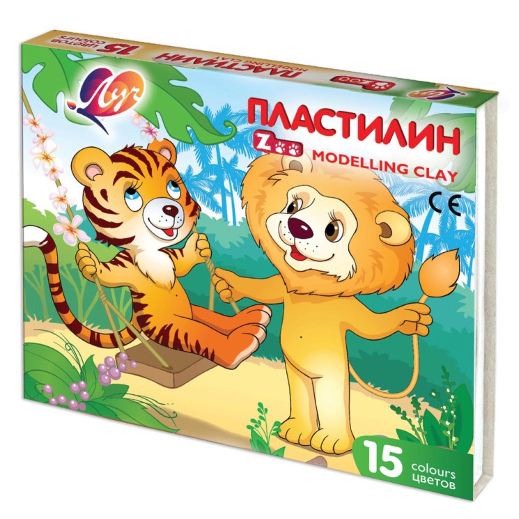 Пластилин классический Луч Zoo 15 цветов 2025 г 20С 1357-08