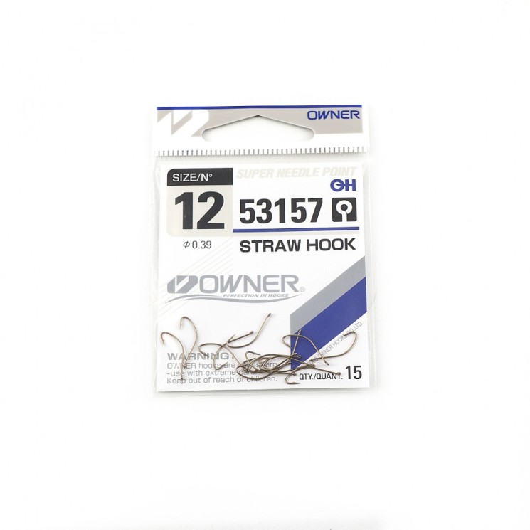 Крючок Owner Straw Hook w/eye brown №12 (15 шт)