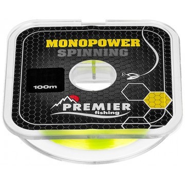 Леска Premier Fishing Monopower Spinning 0,16мм 100м F.Yellow Nylon PR-MS-Y-016-100