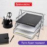 Лоток горизонтальный металлический для бумаг Brauberg Germanium А4 серебристый 231953