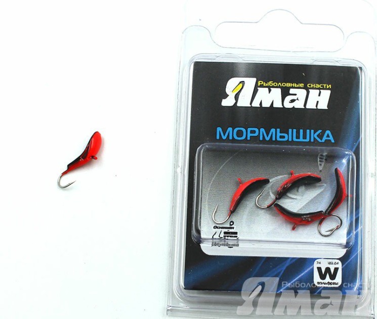 Мормышка вольфрам Яман Комарик с ушками, р.5, 1,90 г, цвет черн/кр. (5 шт.) Я-МР356