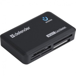 Картридер Defender OPTIMUS USB 2.0, порты SD/MMC, TF, M2, MC, CF, XD, 83501, 511271