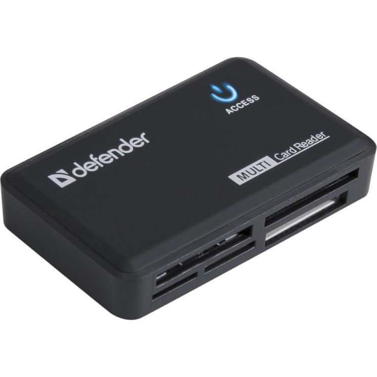 Картридер Defender OPTIMUS USB 2.0, порты SD/MMC, TF, M2, MC, CF, XD, 83501, 511271
