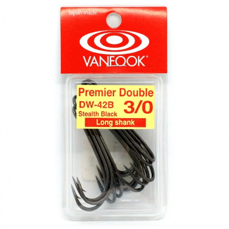 Крючок двойник Vanfook DW-42B long №3/0 Stealth Black (8 шт)