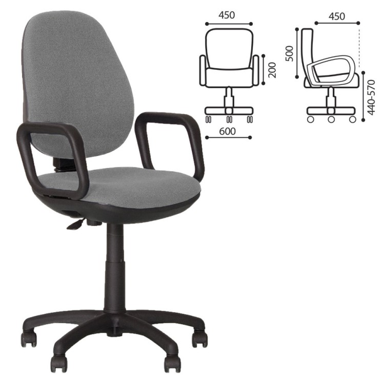 Кресло оператора Nowy Styl Comfort GTP ткань, серое ZT-13