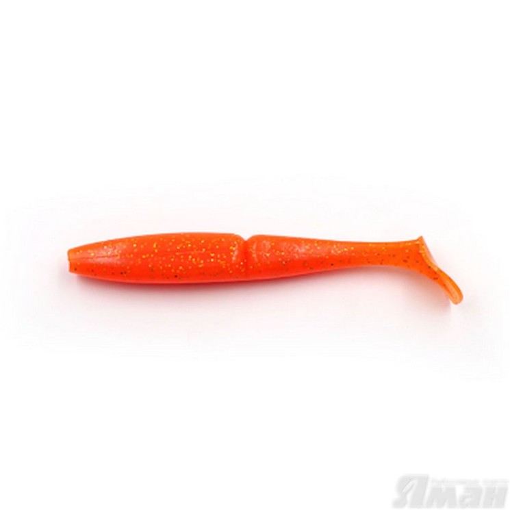 Виброхвост Yaman Mamura, 5", цвет 03 - Carrot gold flake, 4 шт Y-M5-03