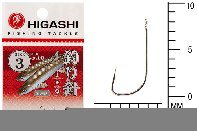 Крючок Higashi Sode ringed №3 Silver (10 шт)