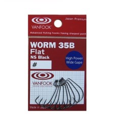 Крючок офсетный Vanfook Worm-35B Flat №4 NS Black (9 шт)