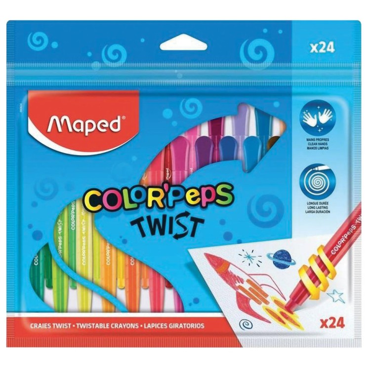Восковые мелки Maped Color'peps Twist 24 цвета 860624