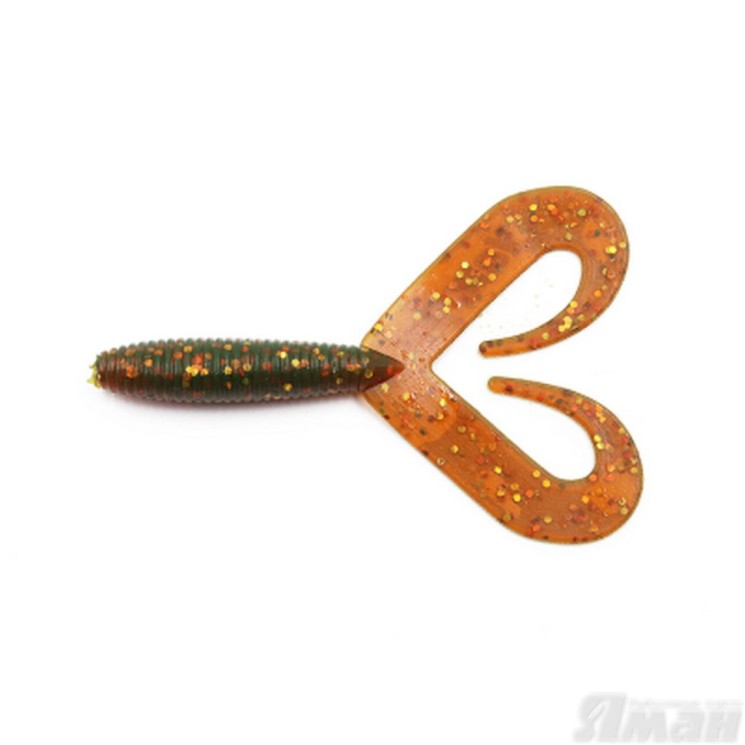 Твистер Yaman Loop-Two, 5", цвет 09 - Motor Oil, 5 шт Y-LT5-09