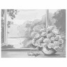 Холст на картоне с контуром Brauberg Art Classic Букет 30х40см, грунт, хлопок 191540