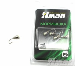 Мормышка Яман муравей с отв., цвет NL с фосф. пяткой, d 3 (5 шт.) Я-МР160