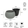 Кашпо для цветов Beton Bowl DKB290-422U 2 предмета бетон