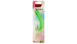 Крючок с кембриком Higashi Gummi Makk №10/0 цвет 04 Green (3 шт)