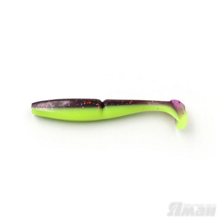 Виброхвост Yaman Mamura, 4", цвет 26 - Violet Chartreuse, 5 шт Y-M4-26