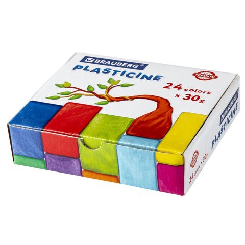 Пластилин классический Brauberg Premium 24 цвета 720 г 105869