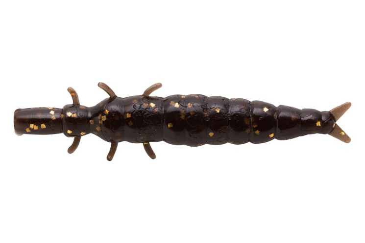 Приманка нимфа Nikko Caddisfly Larvae L 38мм цвет Brown Gold Glitter, 5 шт