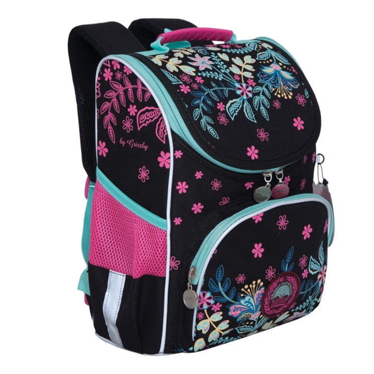 Ранец школьный ортопедический Grizly Ночь с сумкой для обуви 8 л RAm-084-2/1 (229525)