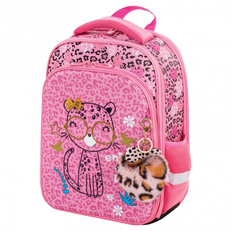 Ранец для девочек Brauberg Quadro Pink leopard 17 л 229950