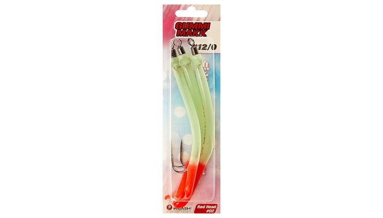 Крючок с кембриком Higashi Gummi Makk №12/0 цвет 02 Red Head (3 шт)