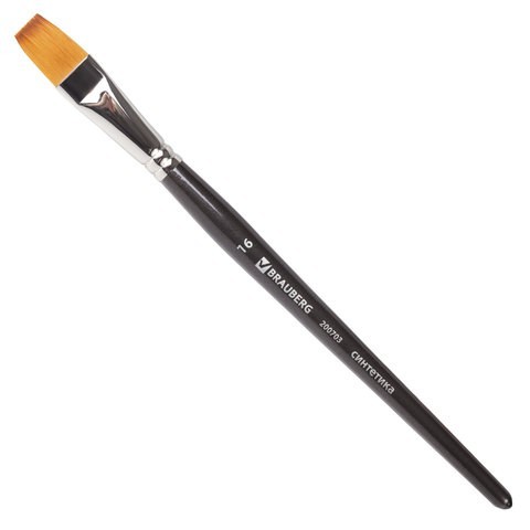 Кисть художественная Brauberg Art Classic синтетика мягкая, плоская № 16, короткая ручка 200703