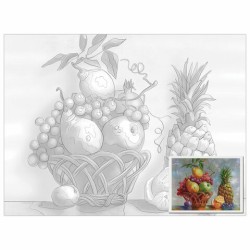 Холст на картоне с контуром Brauberg Art Classic Натюрморт 30х40 см, грунт, хлопок 191548