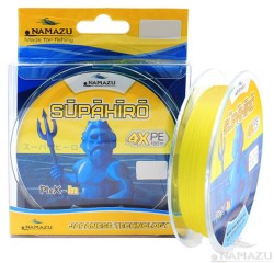 Шнур плетеный Namazu Supahiro 4Х, 100 м, 0,20 мм, до 9,91 кг, желтый NSH100-0,2Y