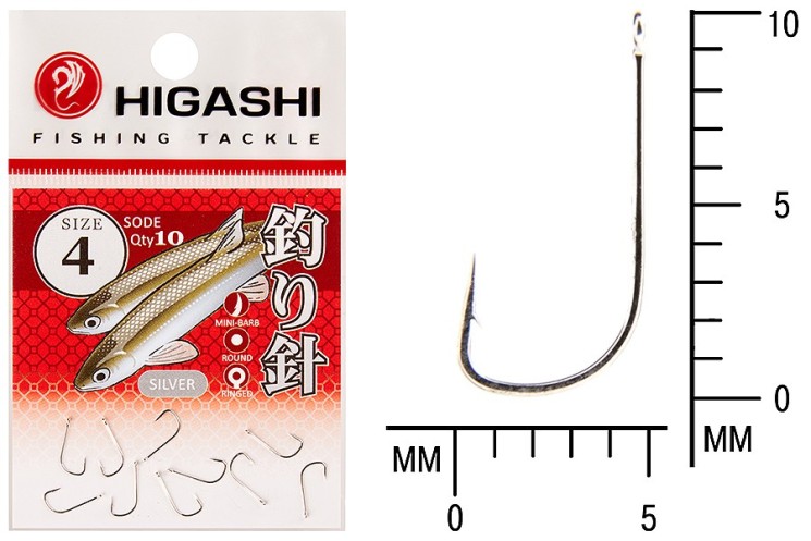 Крючок Higashi Sode ringed №4 Silver (10 шт)
