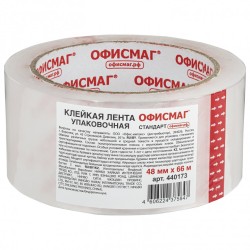 Скотч 48 мм х 66 м прозрачный 45 мкм Офисмаг Стандарт 440173 цена за 12 шт
