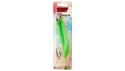 Крючок с кембриком Higashi Gummi Makk №12/0 цвет 04 Green (3 шт)