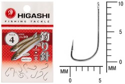 Крючок Higashi Sode ringed №4 White UV (10 шт)