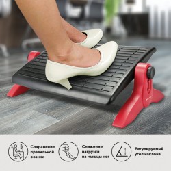 Подставка для ног Brauberg офисная, 45х32 см, регулируемые высота и угол наклона, черная, 531489