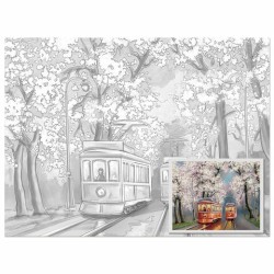 Холст на картоне с контуром Brauberg Art Classic Улочки 30х40 см, грунт, хлопок 191542