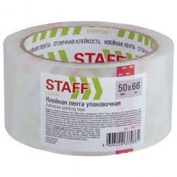 Скотч 50 мм x 66 м прозрачный 40 мкм Staff Classic 440175 цена за 12 шт