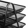 Лоток горизонтальный для бумаг Brauberg Germanium 5 сек. 370х355х295 мм мет. черный 237971