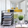 Лоток горизонтальный для бумаг Brauberg Germanium 5 сек. 370х355х295 мм мет. черный 237971