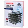 Лоток горизонтальный для бумаг Brauberg Germanium 5 сек. 370х355х295 мм мет. черный 237971