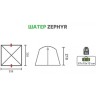 Шатер с антимоскитными стенками, 3,35х3,35, высота 2,1м, Зефир ZEPHYR Helios (Гелиос)