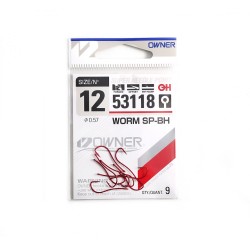Крючок Owner Worm SP-BH bloody red №12 (9 шт)
