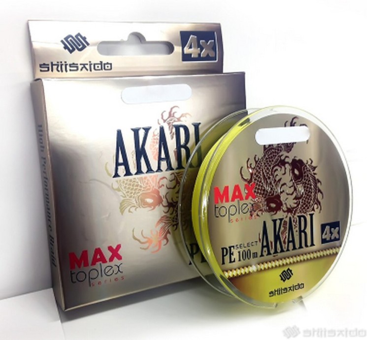 Шнур плетеный Shii Saido Akari 4X, 150 м, 0,205 мм, до 8,15 кг, yellow SBLA150-4X-20