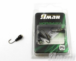 Мормышка Яман Немка с отв., цвет BN, с фосф. пяткой (5 шт.) Я-МР130