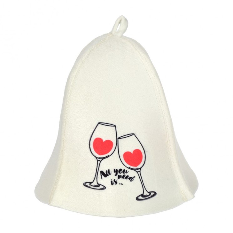 Шапка для бани и сауны Hot Pot All you need is wine,  войлок 42116
