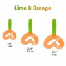 Твистер Helios Credo Double Tail 2,95"/7,5 см, цвет Lime & Orange 7 шт HS-12-020