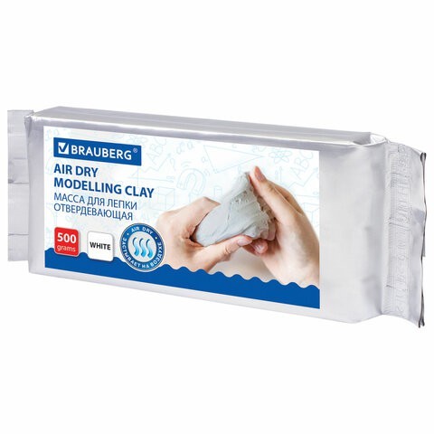 Паста (масса) для моделирования и лепки Brauberg белая 500 г 224443