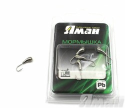 Мормышка Яман уралка с отв., цвет NL с фосф. пяткой, d 3 (5 шт.) Я-МР174