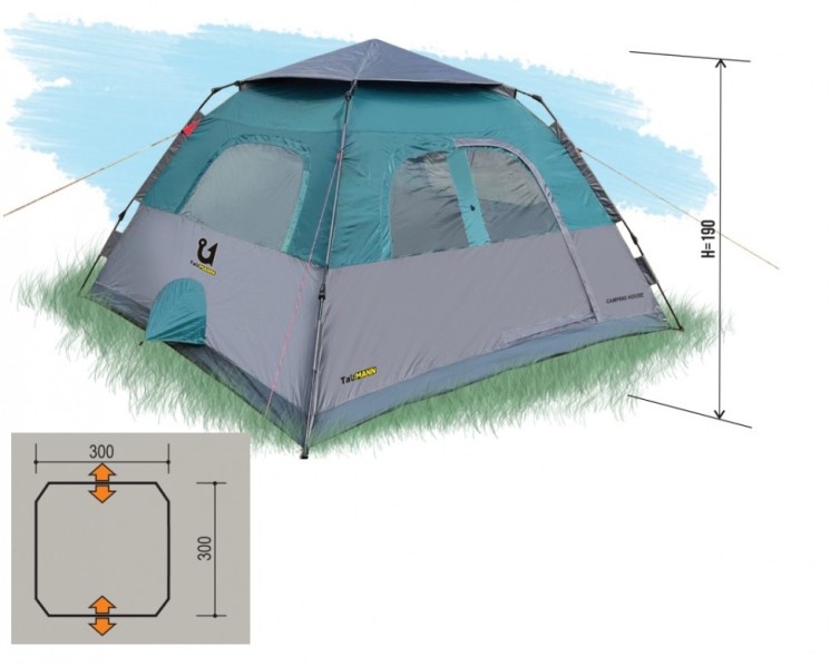 Тент-шатер TauMANN Camping House быстросборный