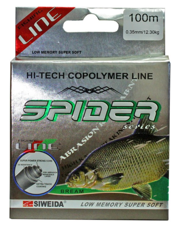 Леска Siweida Spider Bream 100м 0,35 (12,30кг) прозрачная