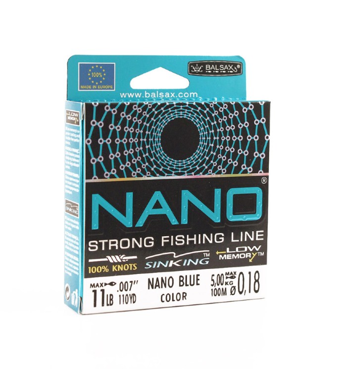 Леска Balsax Nano Blue Box 100м 0,18 (5,0кг)