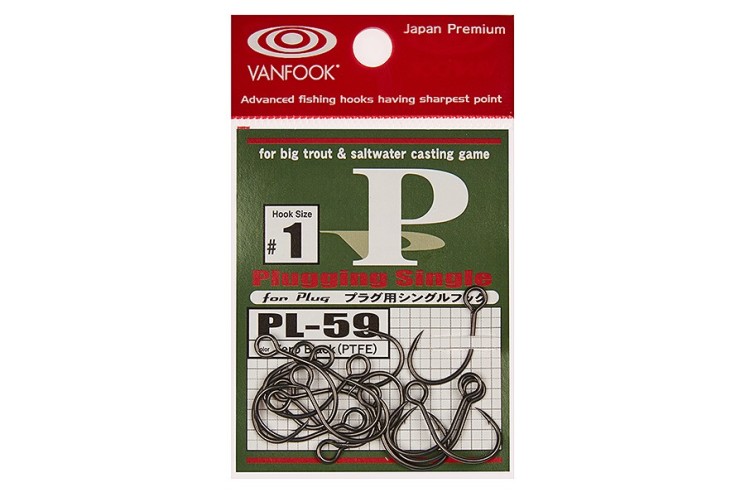 Крючок Vanfook PL-59 №1/0 Zero Black (12 шт)