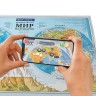 Карта мира физическая интерактиваня Полушария Brauberg 101х69 см, 1:37М в тубусе 112376